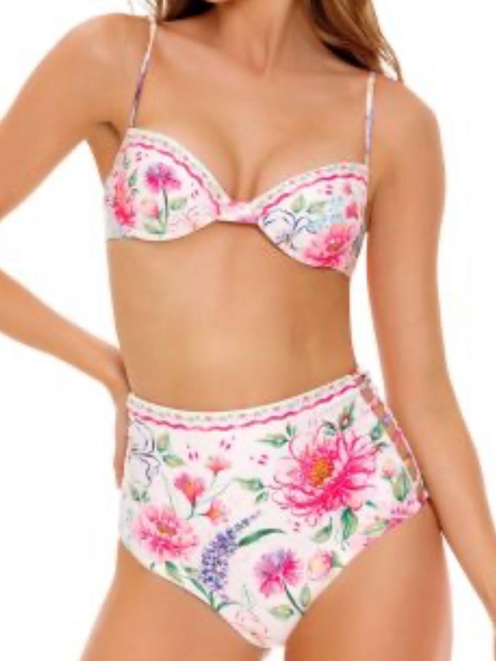 NWT Agua Bendita Floral Bikini (Top L, Bottom M) - set or as separates